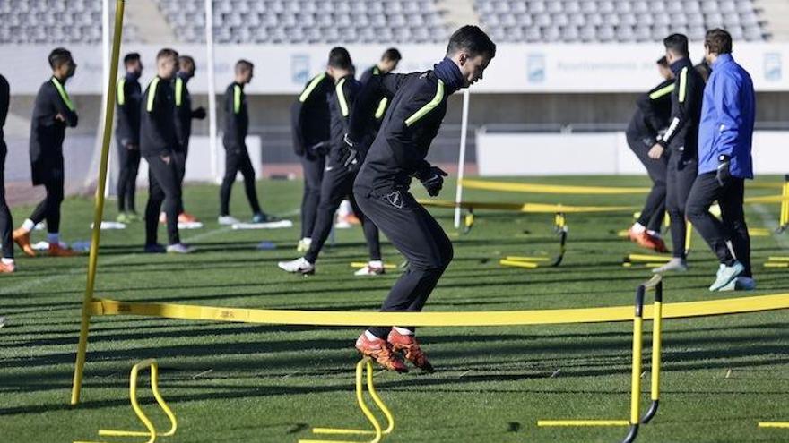 Imagen del entreno de ayer.