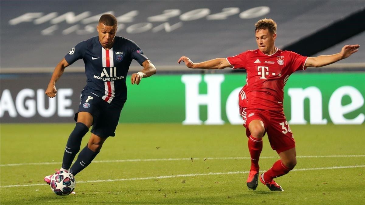 Mbappé y Kimmich en la final de la Champions 2020