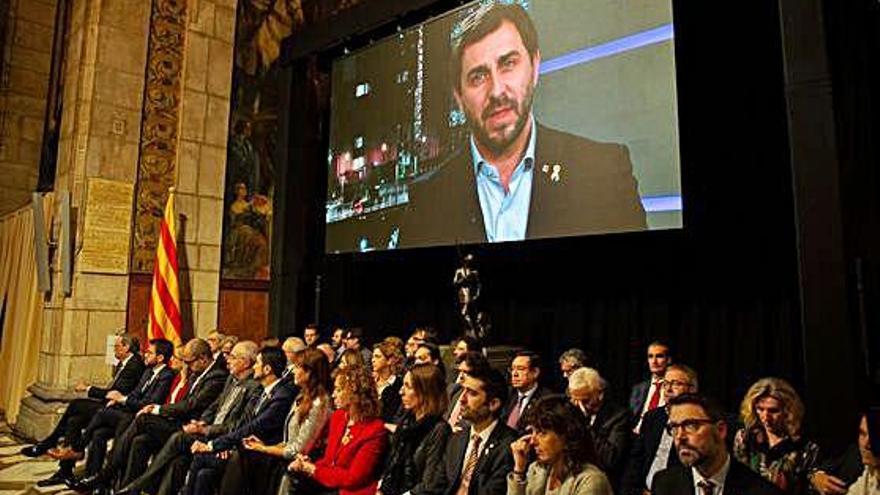 Toni Comín, a la presentació del Consell de la República.