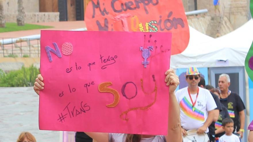 Integrantes de Gamá, en una concentración celebrada en la capital grancanaria en defensa de sus derechos.