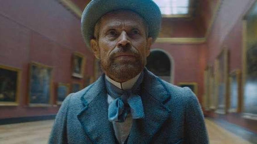 Willem Dafoe, caracterizado como Van Gogh.