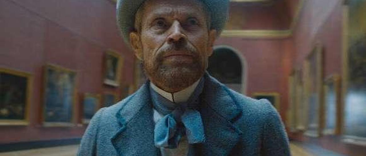 Willem Dafoe, caracterizado como Van Gogh.