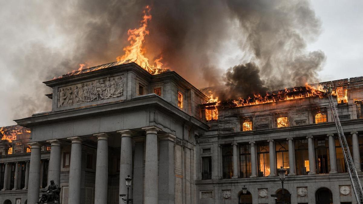 Incendio en el Museo del Prado.