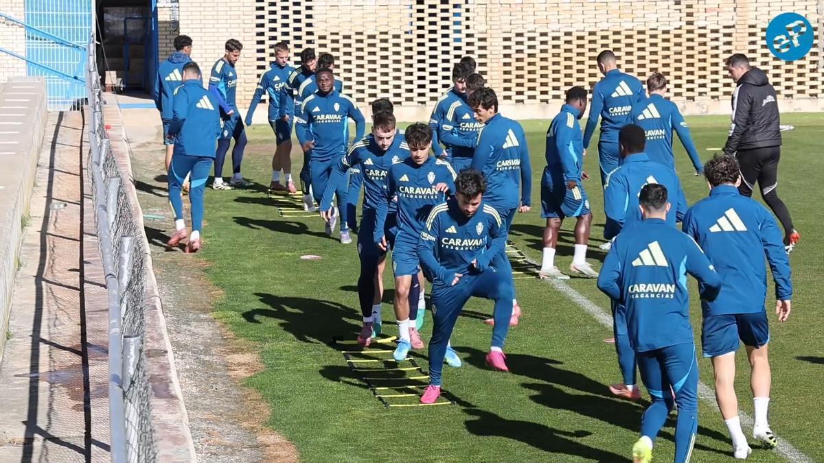 VÍDEO | Entrenamiento del Real Zaragoza previo al partido en Leganés