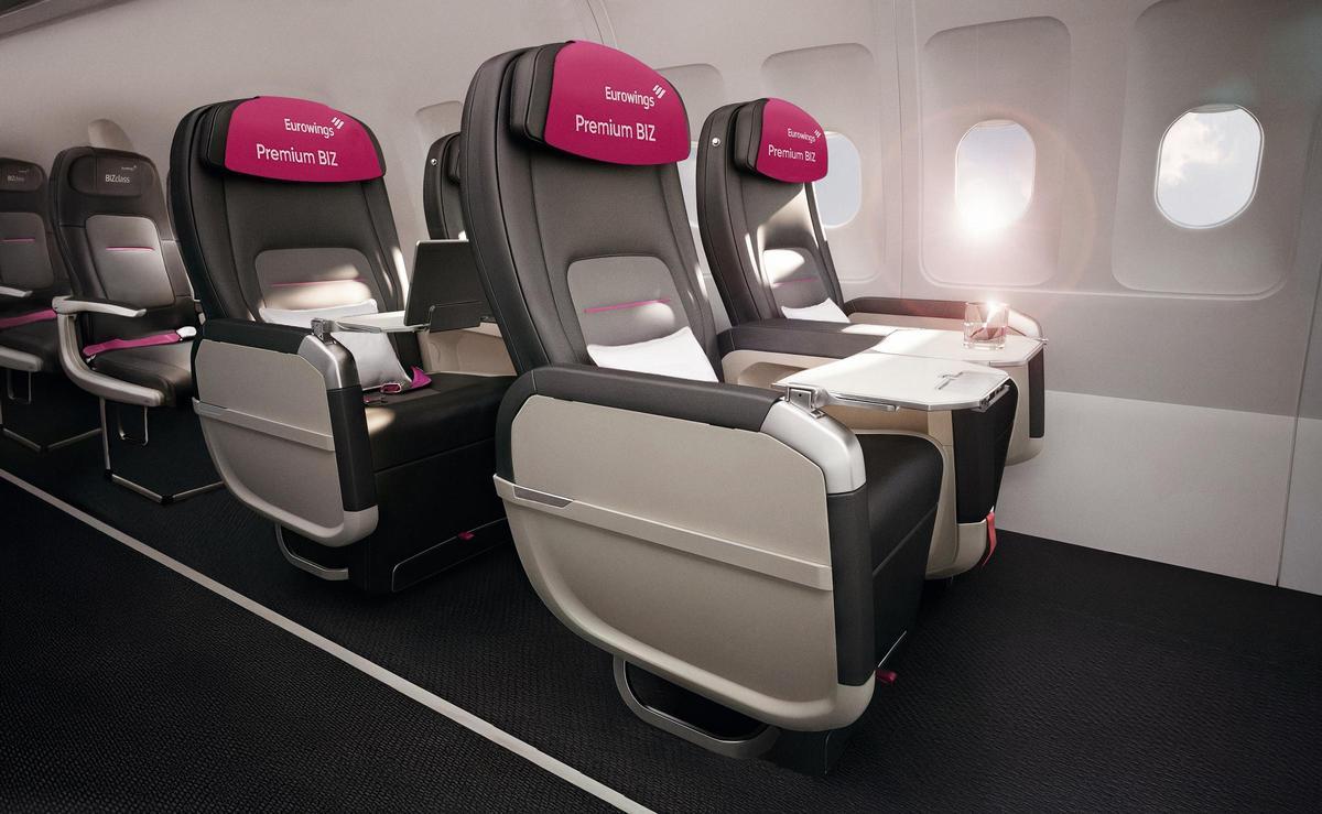 Bald auch auf Mallorca-Flügen: Die neuen Premium-BIZ-Sitze von Eurowings.