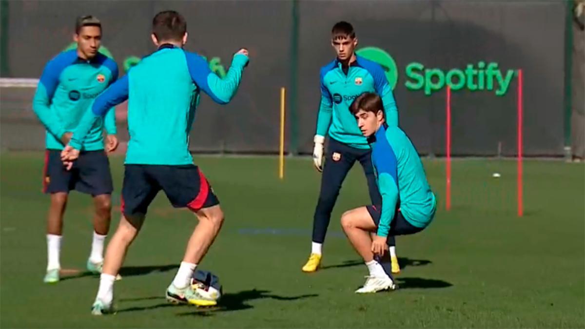 Sesión de entrenamiento de recuperación del Barça tras el triunfo ante el Almería