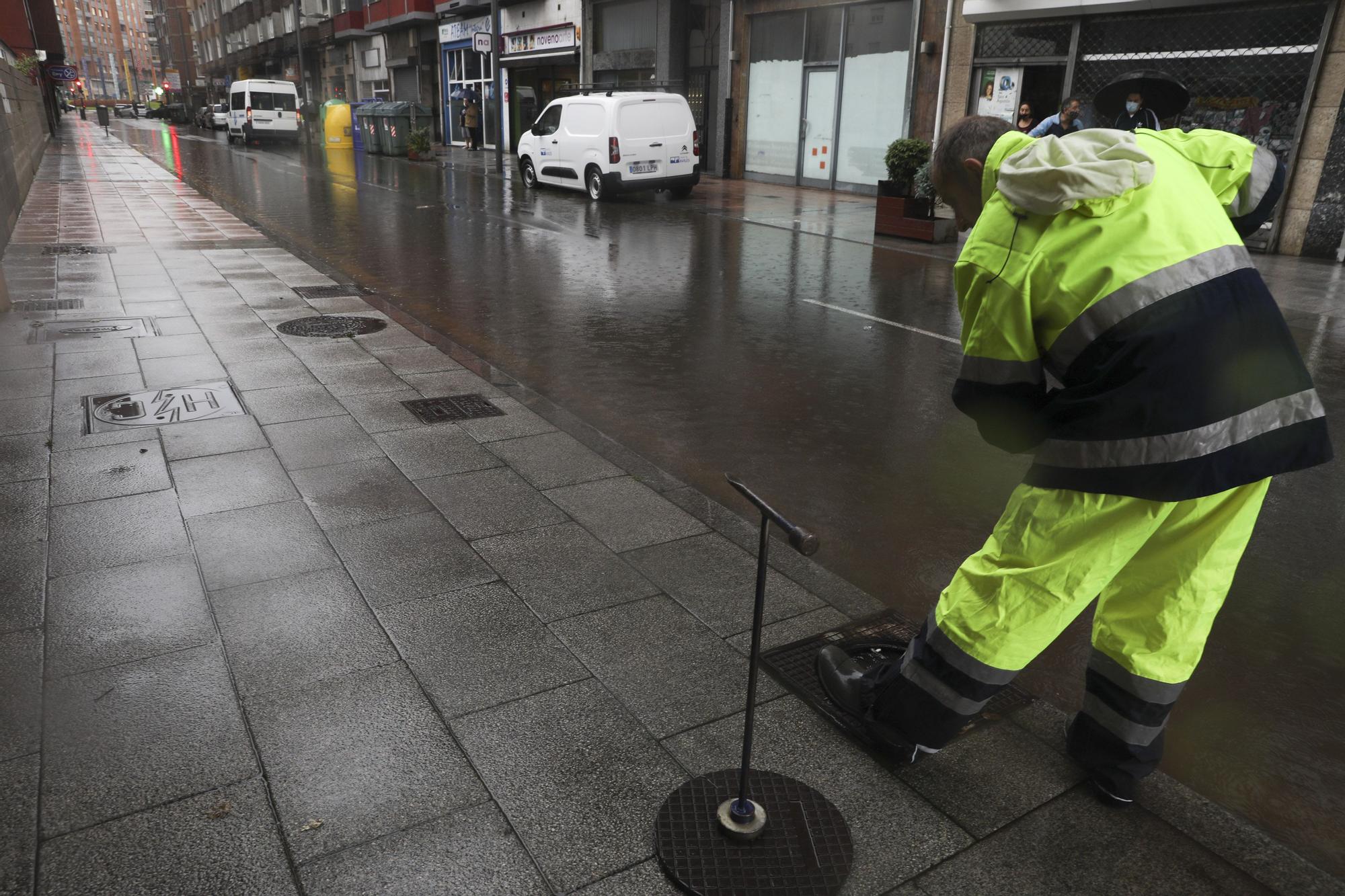 Inundaciones en Avilés por los fuertes aguaceros