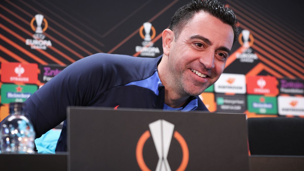 Xavi, en rueda de prensa Europa League
