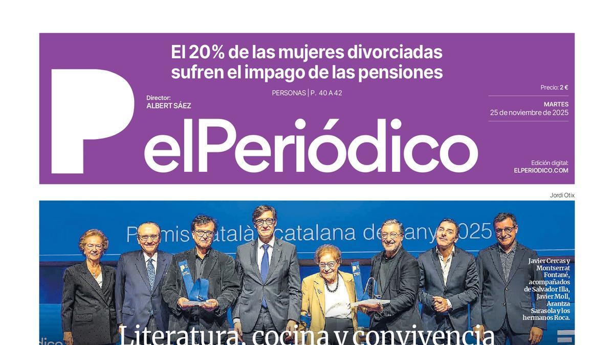 La portada de EL PERIÓDICO del 25 de noviembre de 2025