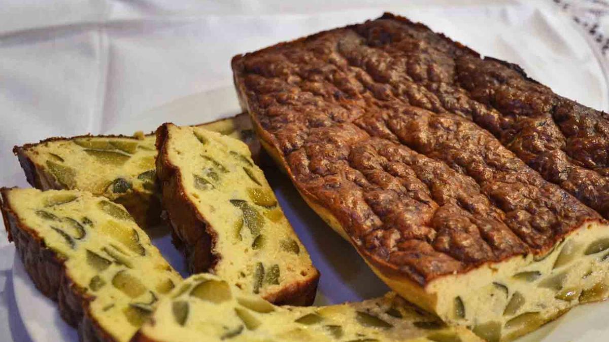 Pastel de calabacín y queso de cabra