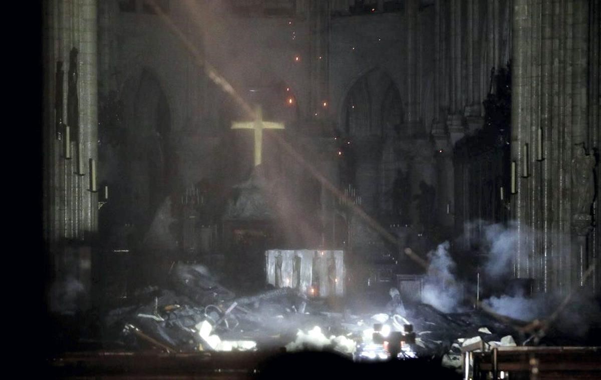 Incendio en la Catedral de Nôtre Dame