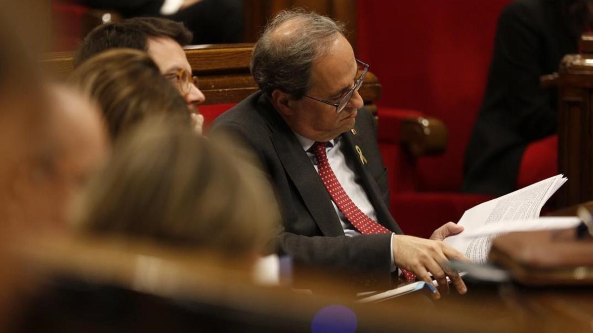 Quim Torra en la sesión de control del Parlament