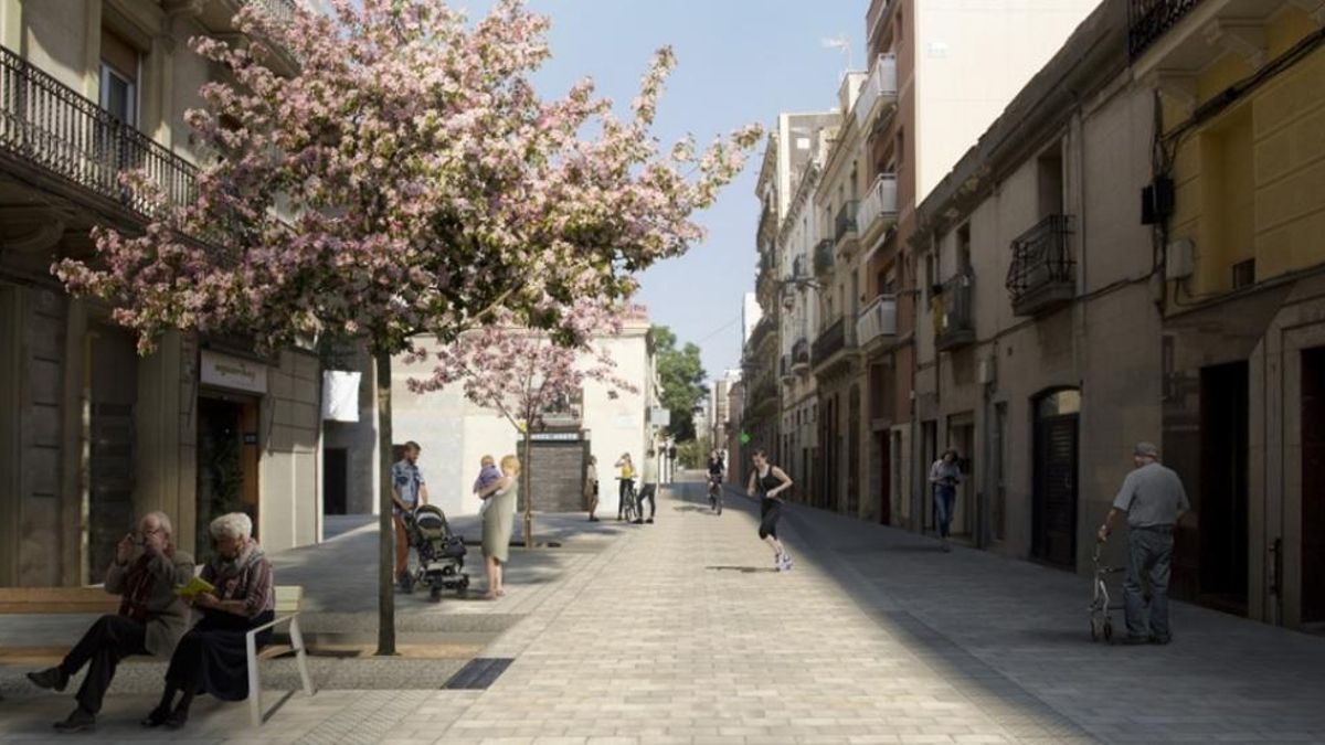 Imagen virtual del futuro aspecto de la calle de Taulat.