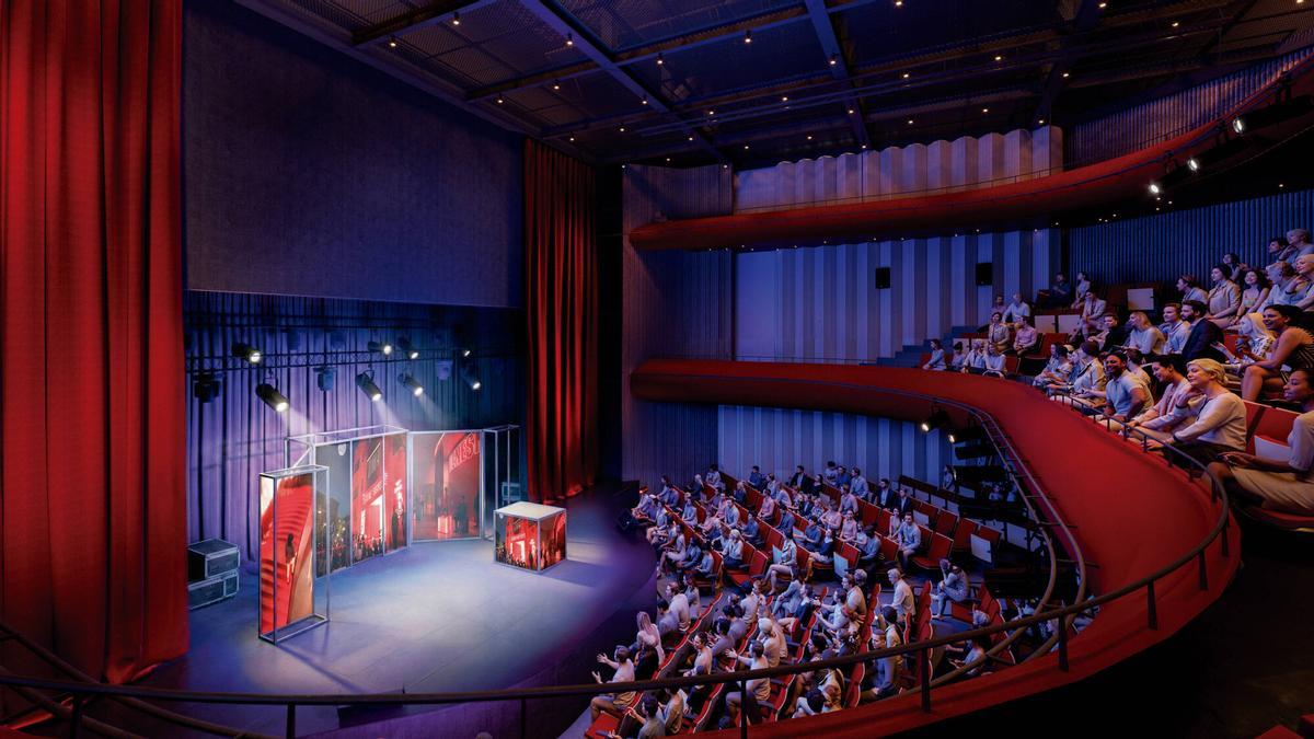 Un render de como será Gènesis, un teatro y escuela que conectará industria y arte en Poblenou.