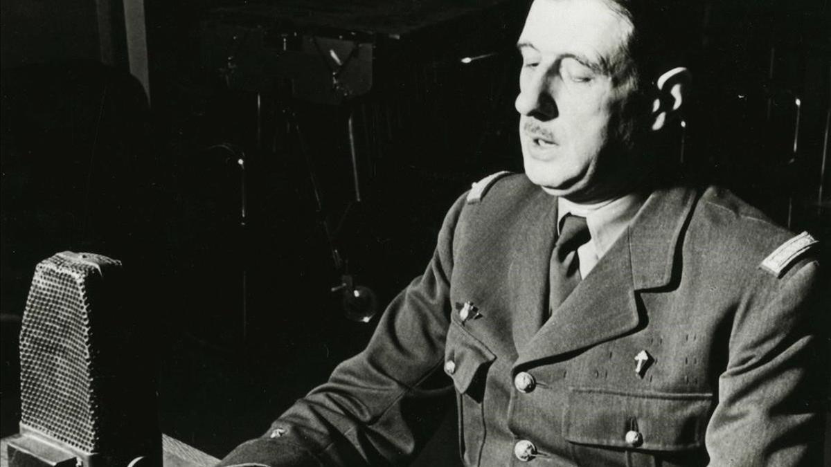 De Gaulle, durante un discurso en la BBC el 31 de octubre de 1941, en Londres.