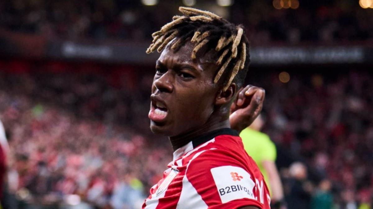 Nico Williams celebra con el Athletic