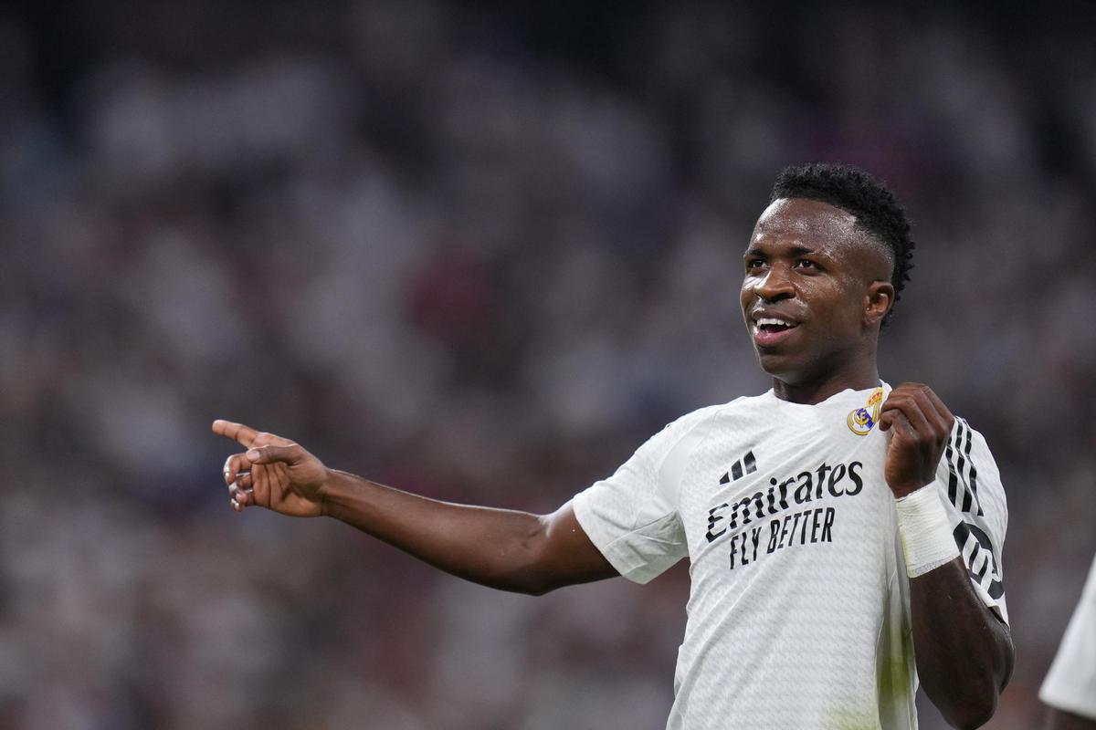 Vinicius celebra su gol ante el Espanyol.