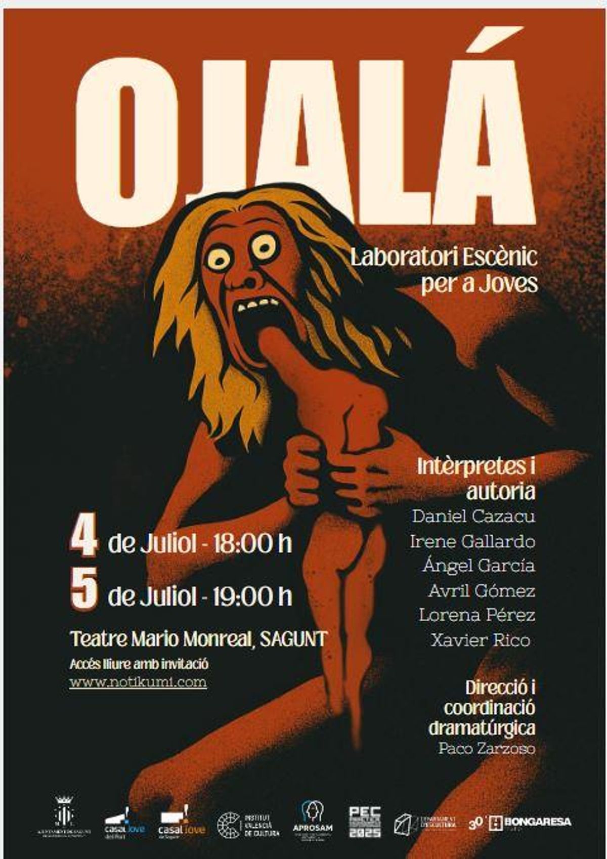 Cartel de la obra de Pazo Zarzoso "Ojalá"