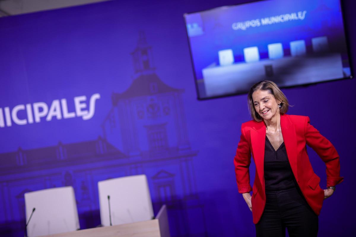 La portavoz socialista, Reyes Maroto, en la presentación de la hoja de ruta para 2027.