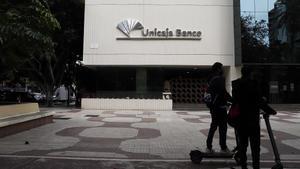 La sede central de Unicaja Banco, situada en la avenida de Andalucía de Málaga capital.