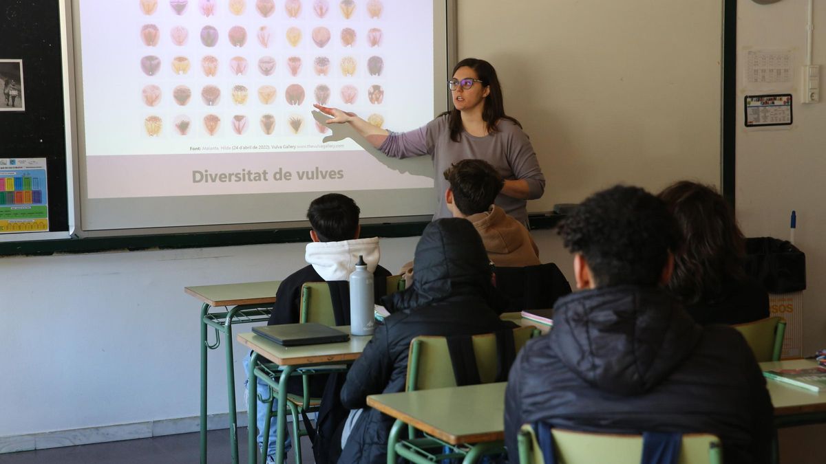 Clase sobre salud reproductiva en un instituto catalán el año pasado.