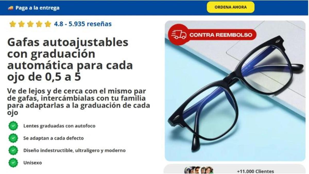 Publicidad engañosa de 'gafas milagrosas'