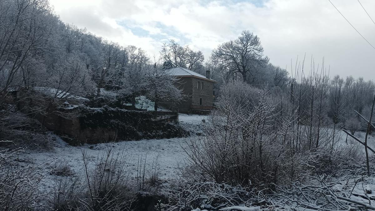 Imágenes de la nevada en Vigo de Sanabria.