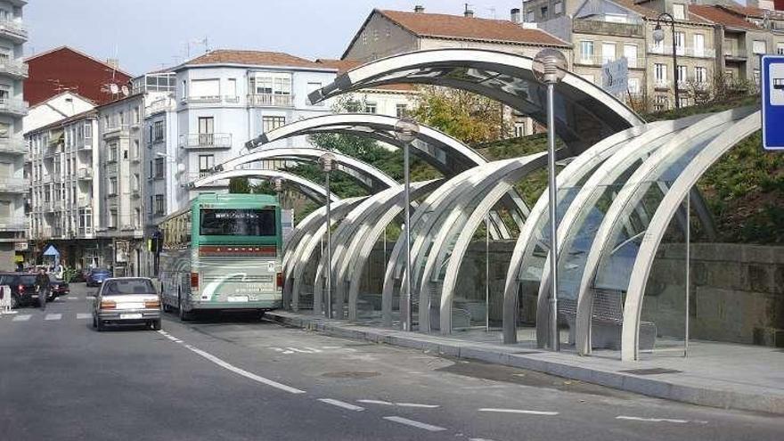 Un intercambiador de transporte de pasajeros en Ourense. // I.O.