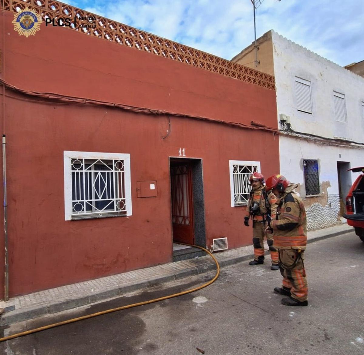 Imagen de la vivienda en la que se produjo en fuego en San Lorenzo.
