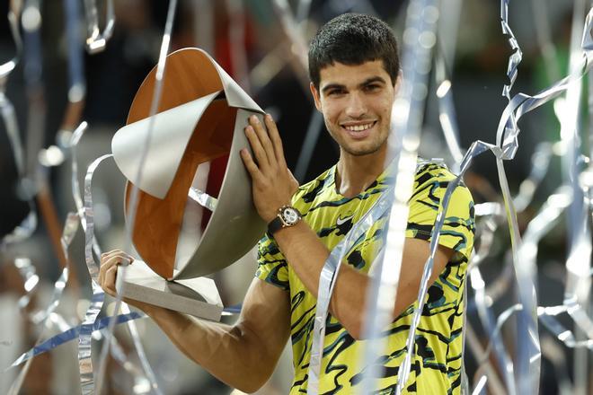  Alcaraz disfrutó mucho con el público del Madrid Open 2023, donde se hizo con la victoria final. 