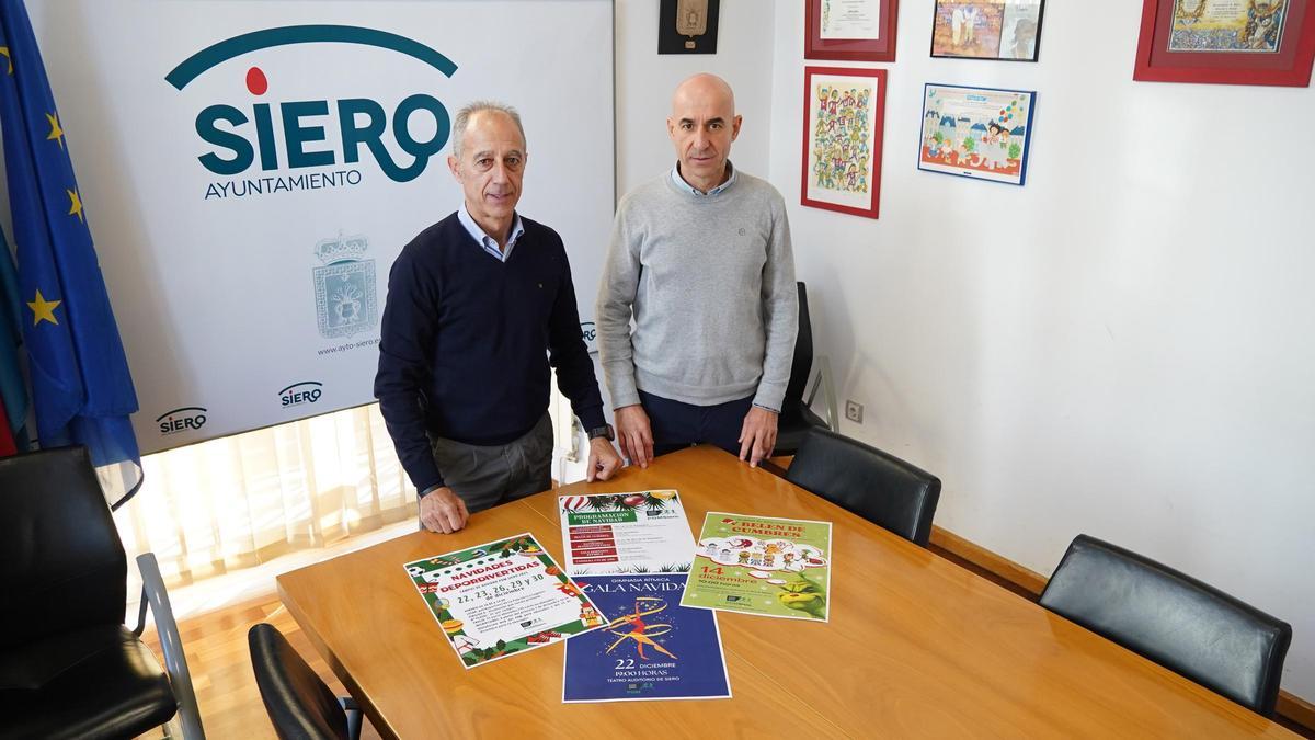 Chus Abad y Virginio Ramírez, en la presentación de las jornadas en el Ayuntamiento de Siero.