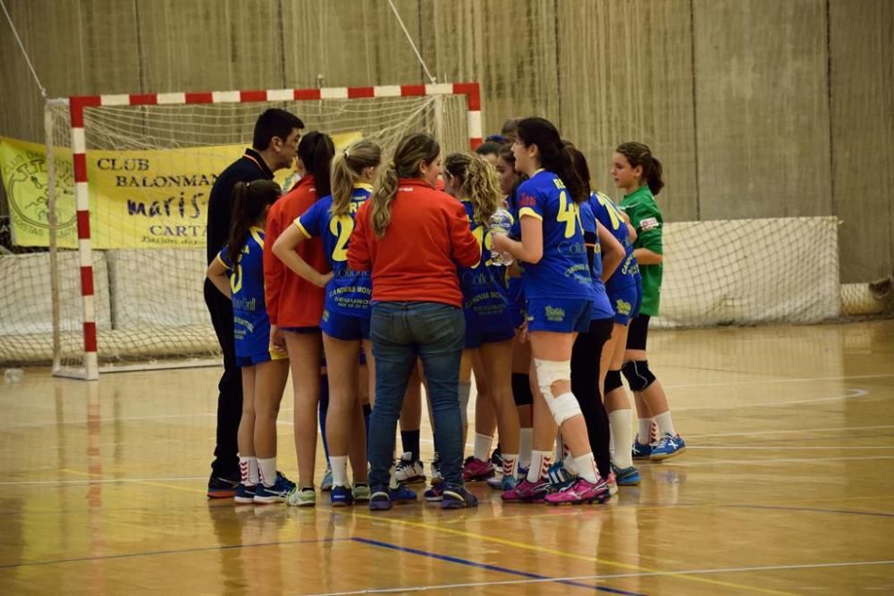 Balonmano: el Maristas Cartagena, campeón regional infantil femenino