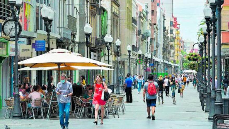 Imagen de ayer de la calle Triana de la capital grancanaria.