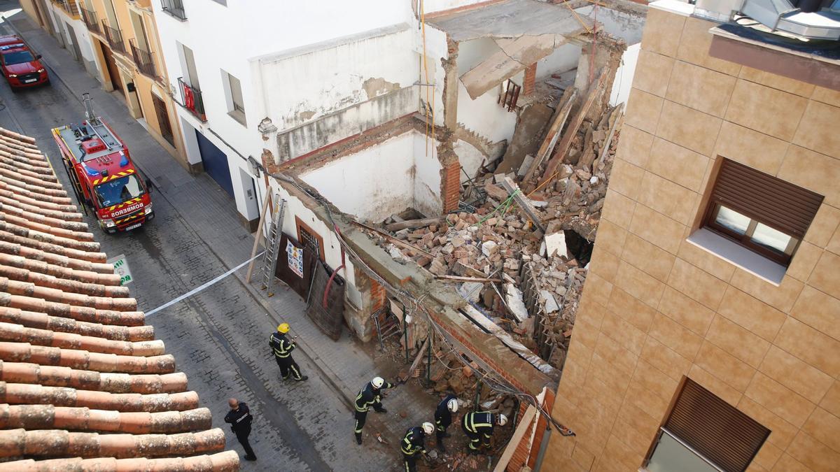 Derrumbe de una casa en obras en la calle de San Acisclo de Córdoba