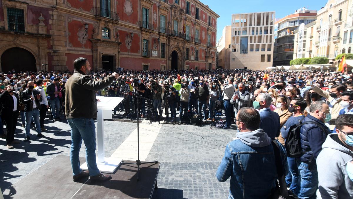 Un momento del acto celebrado esta mañana por Vox en Belluga.