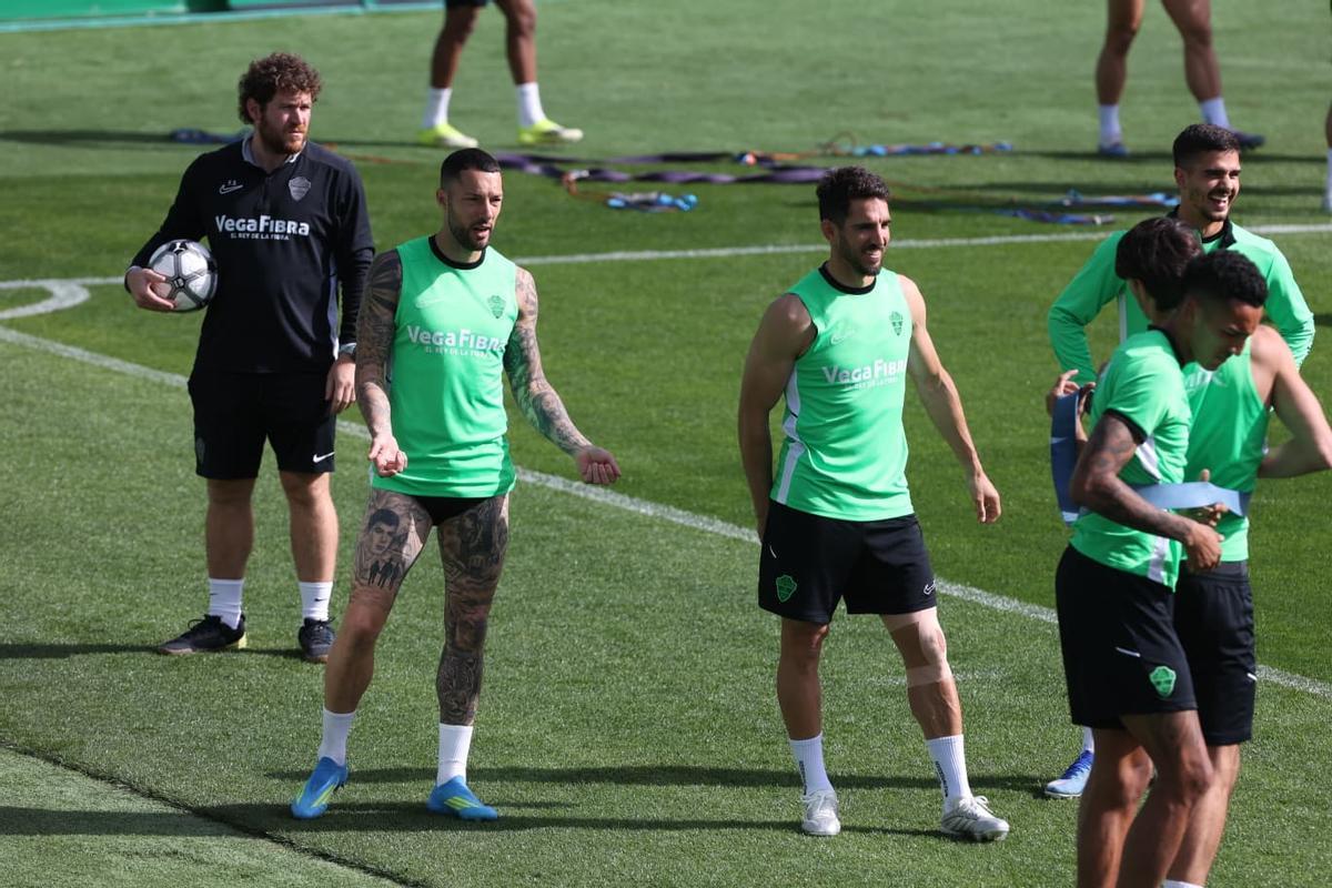 Pedro Bigas, durante el entrenamiento de este miércoles