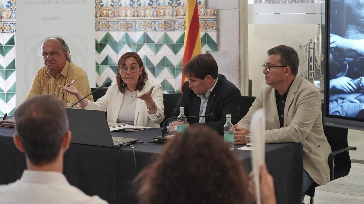 La consellera Sílvia Paneque, durant la presentació dels pressupostos del Departament a les comarques gironines.