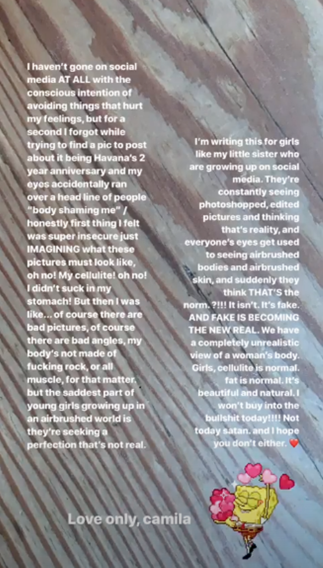 Historia de Camila Cabello en Instagram @camila_cabello