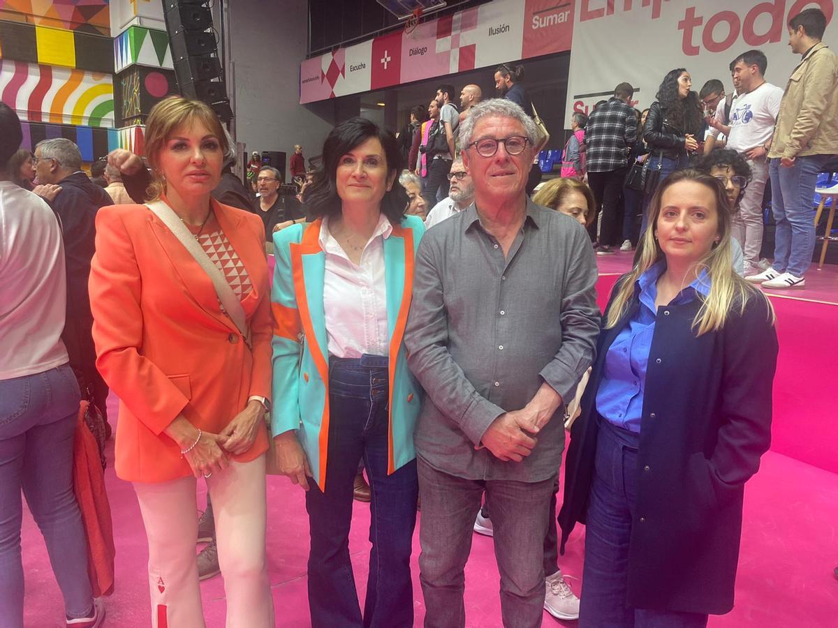 La delegación de Chunta Aragonesista en el acto de Sumar, este domingo en Madrid.