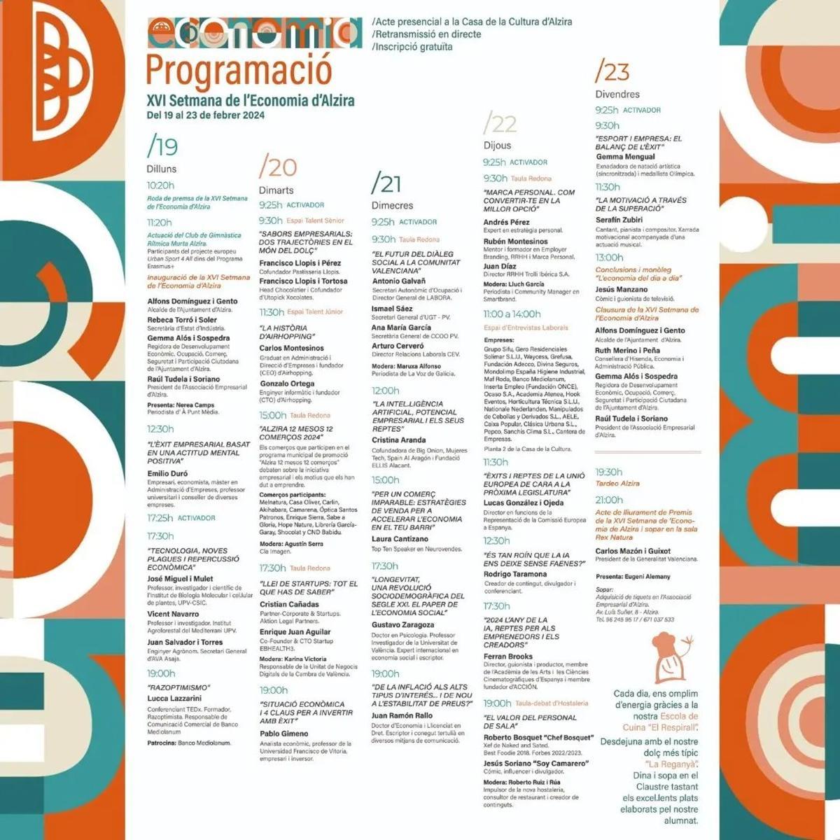 Programación de la Setmana de l'Economia.