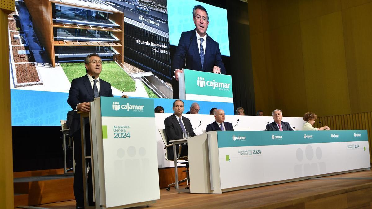 Eduardo Baamonde, durante la asamble general de Cajamar.