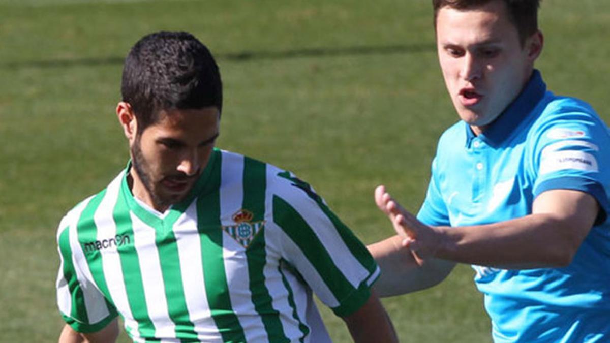 Carlos García en un partido amistoso jugado con el primer equipo del Betis