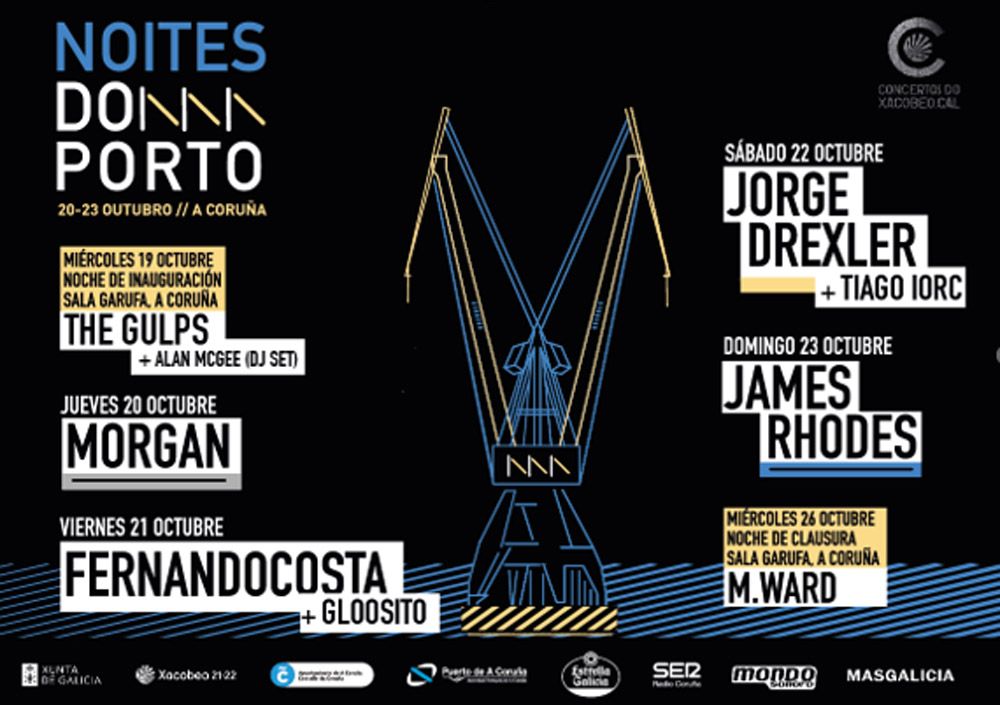 Cartel ampliado del ciclo de conciertos Noites do Porto 2022 en A Coruña.