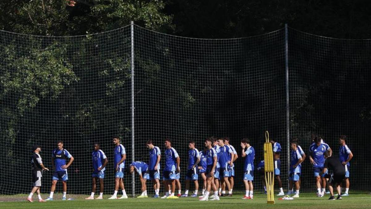 Una imagen del entrenamiento del Oviedo