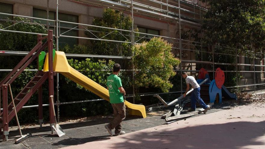 Obras en el colegio Arias Gonzalo de Zamora durante el año pasado.