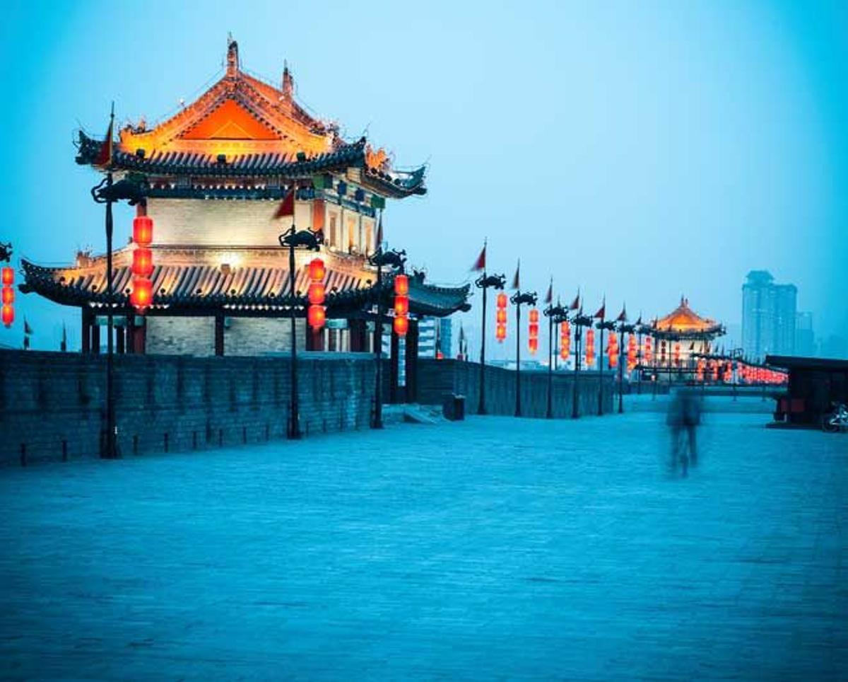 La muralla de Xi'an fue construida durante la dinastía Ming.