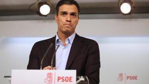 Pedro Sánchez, la noche del 1 de octubre, tras anunciar su dimisión.