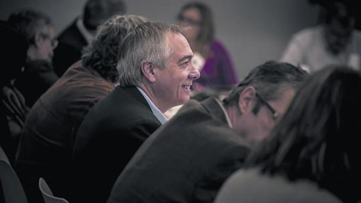 El primer secretario del PSC, Pere Navarro, en la reunión de la ejecutiva del partido, ayer, en Barcelona.