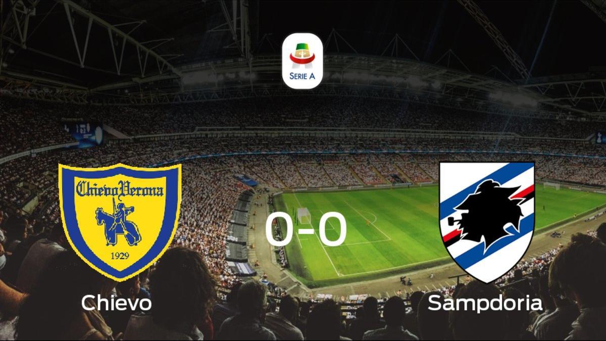 La Sampdoria consigue al menos un punto en el estadio del Chievo (0-0)