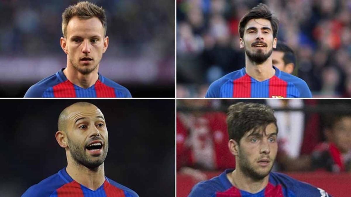 Rakitic, André Gomes, Mascherano y Sergi Roberto, candidatos a ocupar la vacante que ha dejado Busquets en la zona ancha por lesión